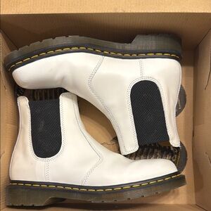 Dr. Martens White Ankle Boots